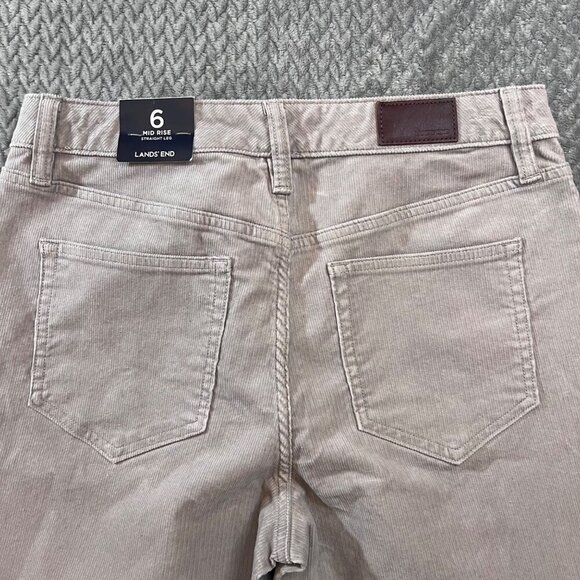 Lands End Womens Mid Rise Straight Leg Corduroy Pants Size 6 Silver Mist - Picture 4 of 7